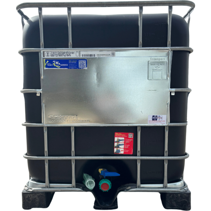 SCHÜTZ MX- 1000 Literes , Műanyag raklapos mosott IBC tartály /FEKETE BALLONOS/