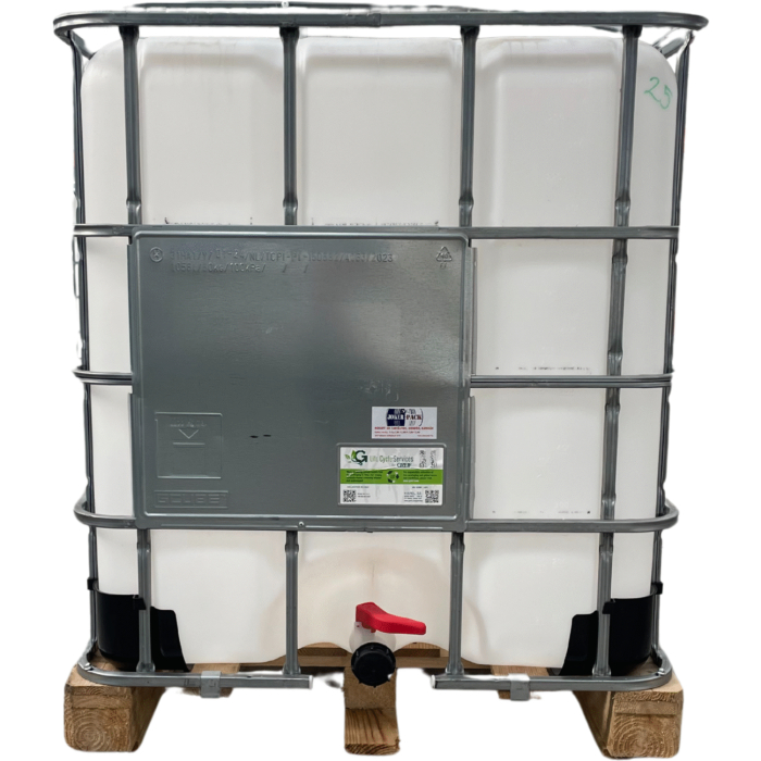 MAUSER vagy Gcube LX1000 literes, faraklapos IBC tartály (mosott) ,15 cm betöltővel