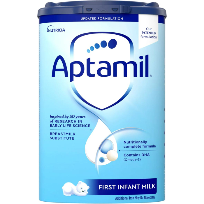 Aptamil First Powder Infant Formula with GOS_FOS, DHA, & HMO 3’GL, 28.2oz Canister