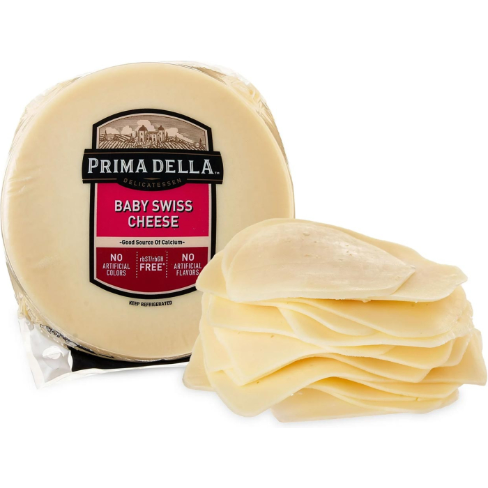Prima Della Baby Swiss Cheese Wheel, Deli Sliced