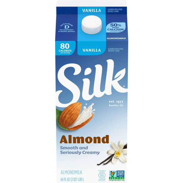 Silk Dairy Free, Gluten Free, Vanilla Almond Milk, 64 fl oz Half Gallon