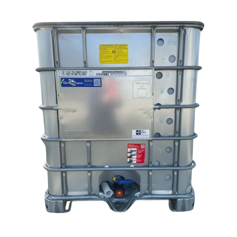SCHÜTZ SX-EX speciális 1000 literes mosott , Fém palástos IBC tartály,UN