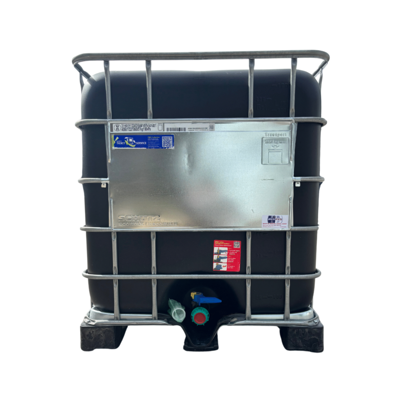 SCHÜTZ MX- 1000 Literes , Műanyag raklapos mosott IBC tartály /FEKETE BALLONOS/